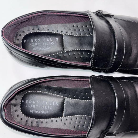 Perry Ellis Mens Portfolio Devonte Black Loafers Ultra Foam‎ Size 11.5 - Picture 7 of 8